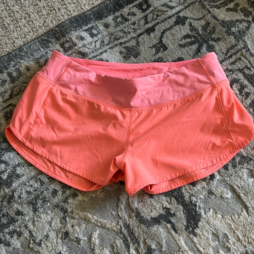 Pink Lululemon Speed Up Shorts